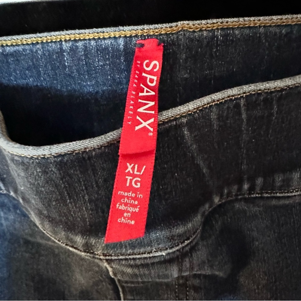 Spanx 👖Jeans Sz XL Distressed Ankle Skinny Medium Wash - Picture 5 of 5